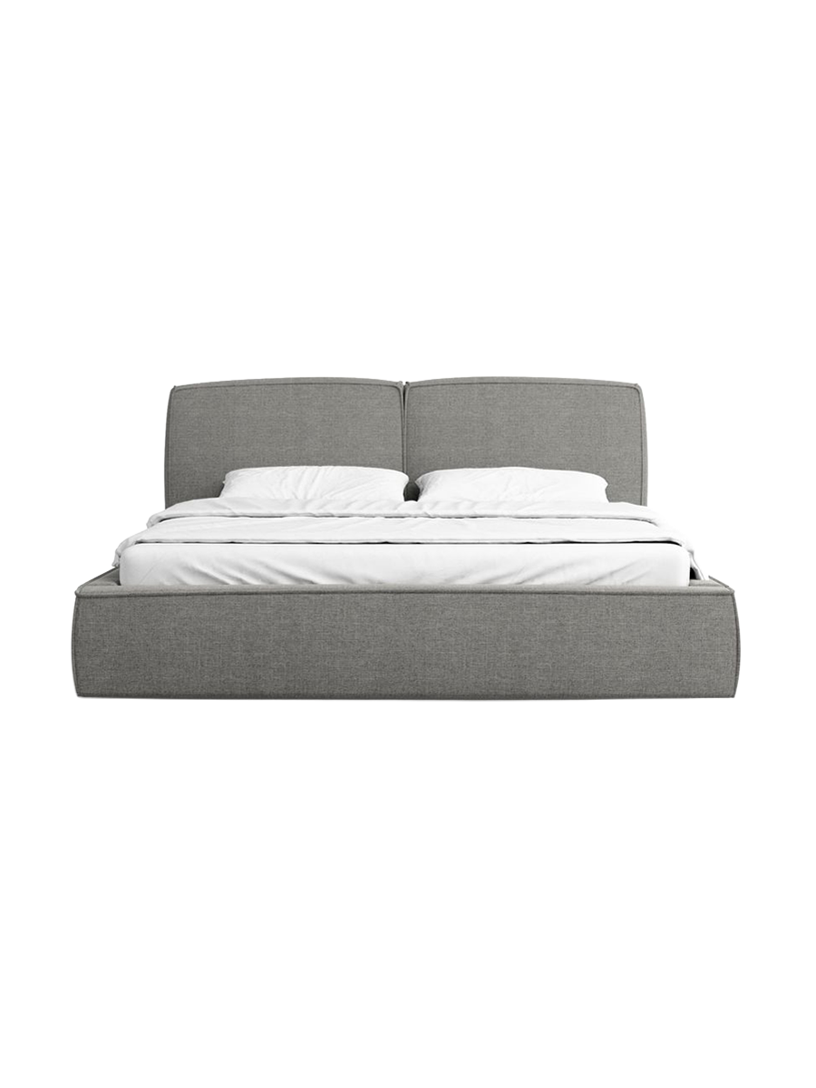 
Design Polsterbett „Zayna“ mit Ablagefach, Webstoff Grau - 140 x 200 cm