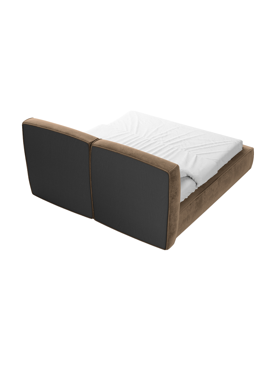 
Design Polsterbett „Zayna“ mit Ablagefach, Samt Braun - 140 x 200 cm