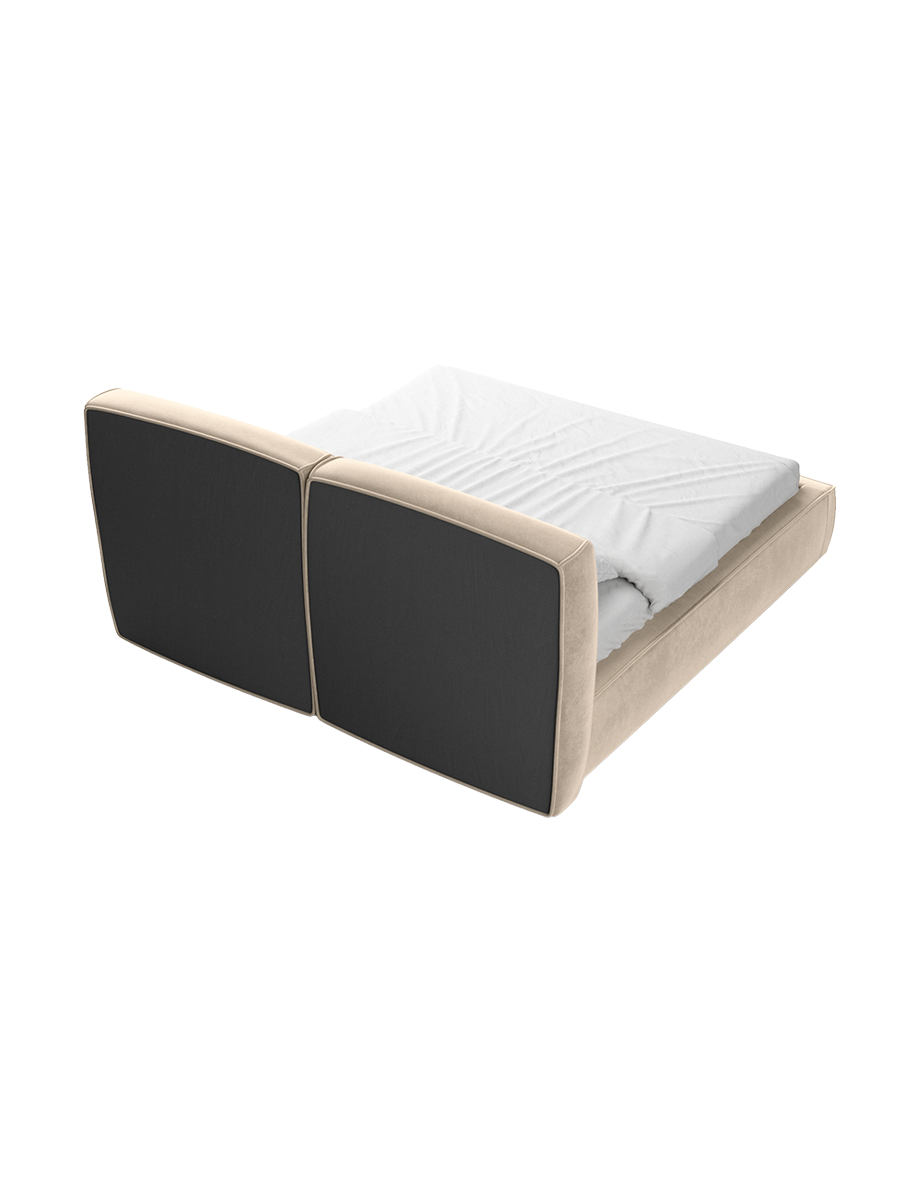 
Design Polsterbett „Zayna“ mit Ablagefach, Samt Cream - 140 x 200 cm