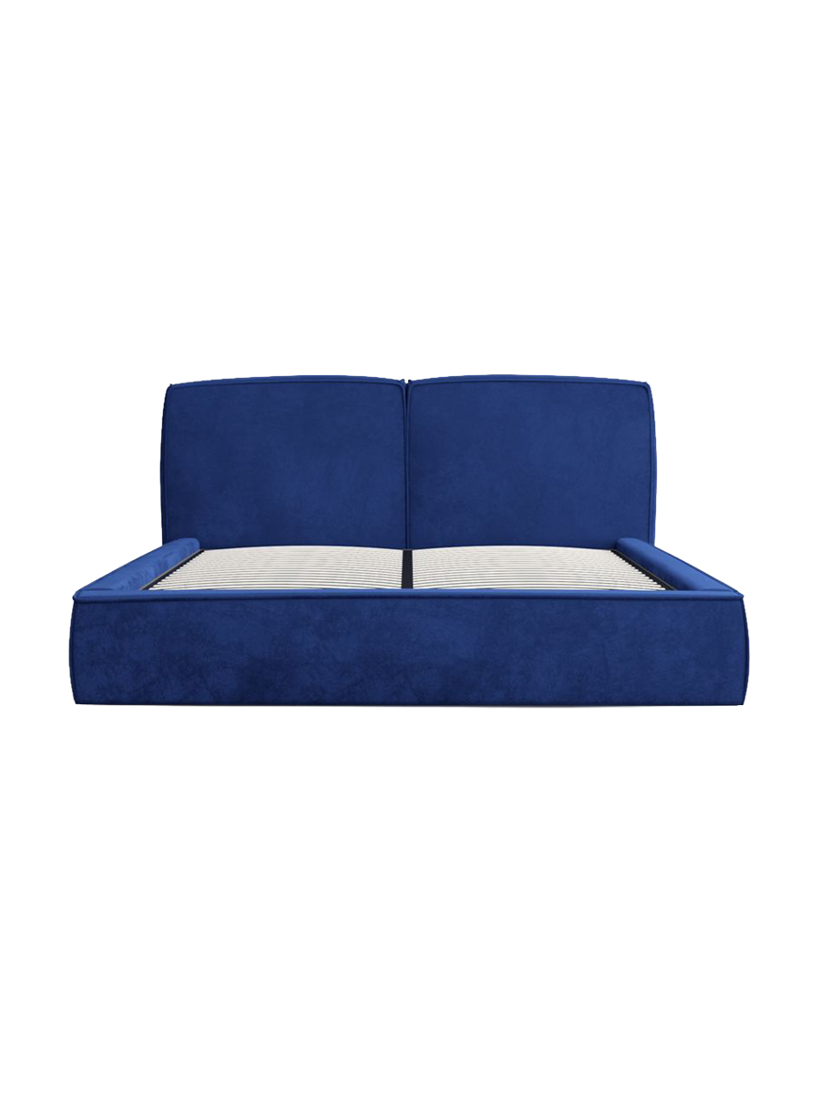 
Design Polsterbett „Zayna“ mit Ablagefach, Samt Dunkelblau - 140 x 200 cm