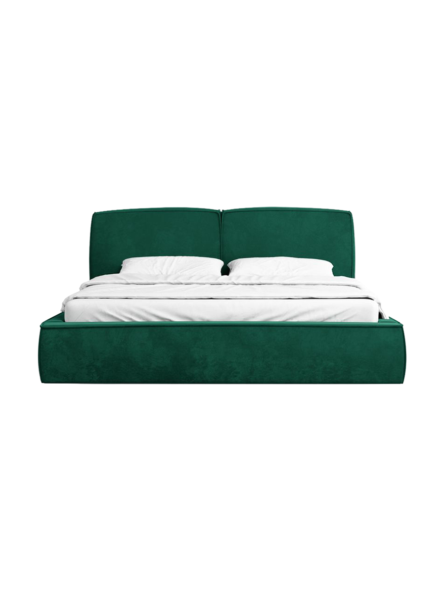 
Design Polsterbett „Zayna“ mit Ablagefach, Samt Grün - 140 x 200 cm