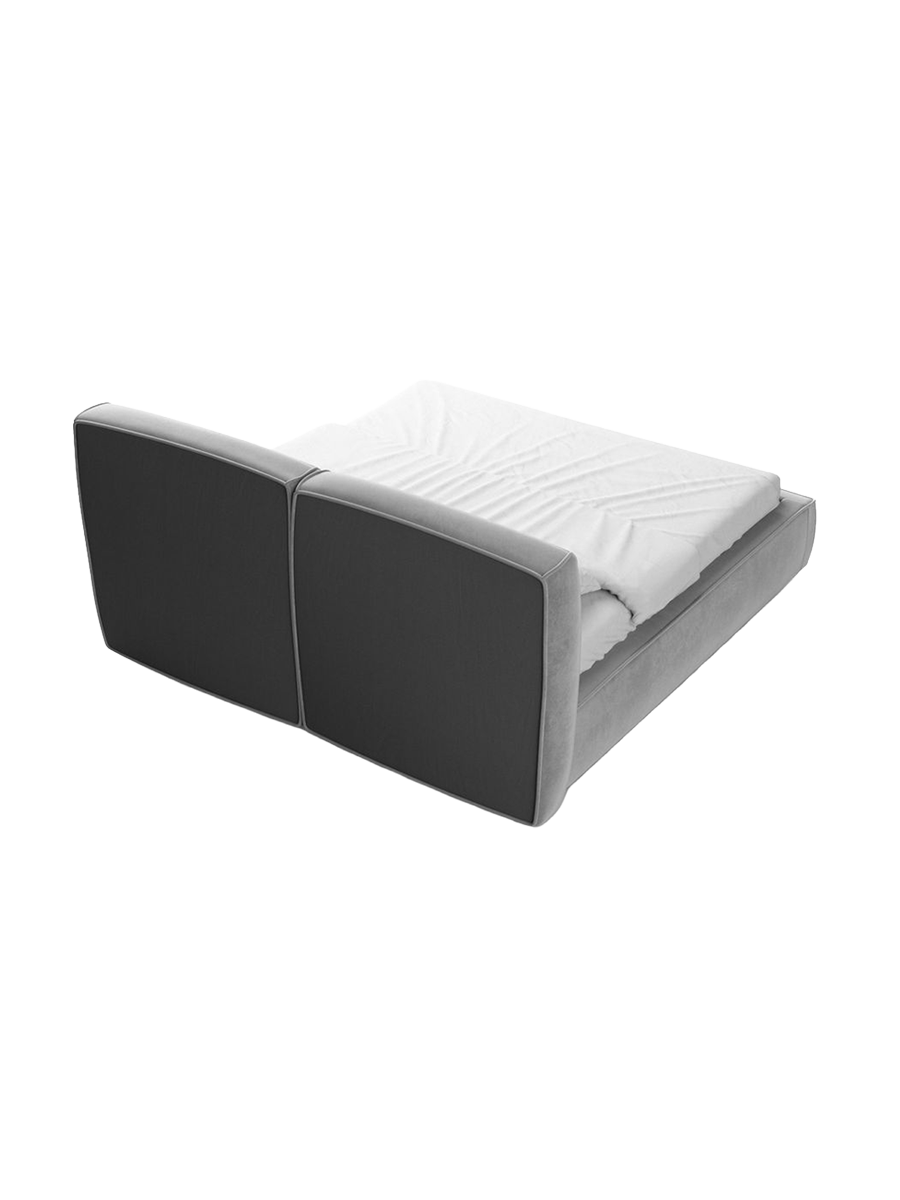 
Design Polsterbett „Zayna“ mit Ablagefach, Samt Hellgrau - 140 x 200 cm