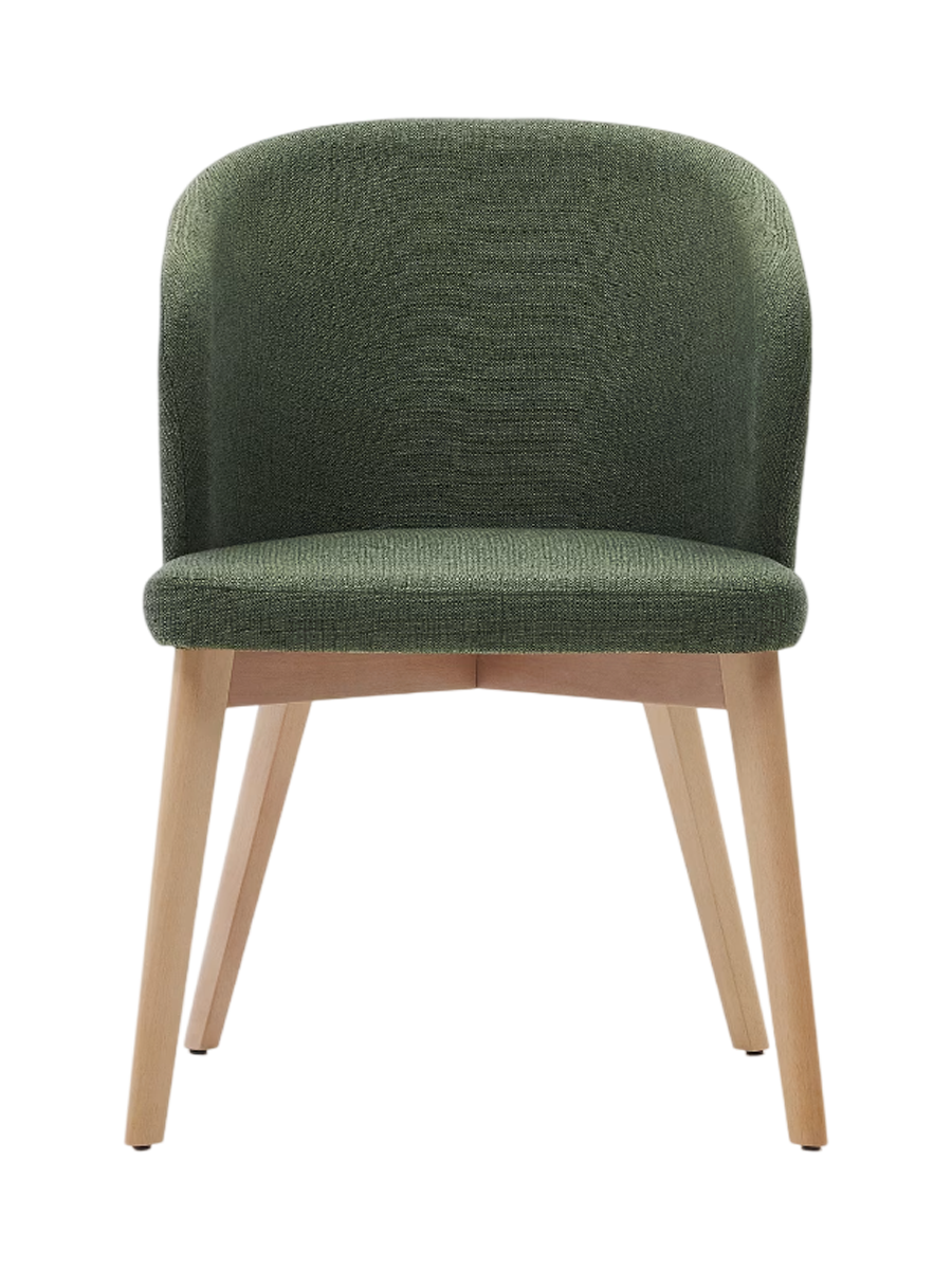 
Design Esszimmerstuhl „Darica“ mit Armlehnen - Natural / Grün