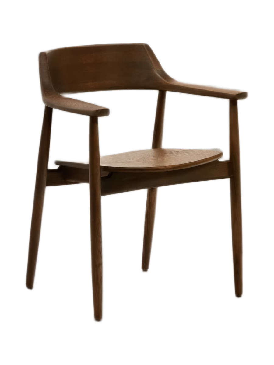
Fauteuil design « Fondesso » en chêne massif - Chêne finition noyer