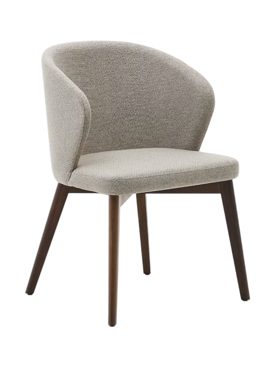 
Design Esszimmerstuhl „Darica“ mit Armlehnen - Nussbaum / Greige
