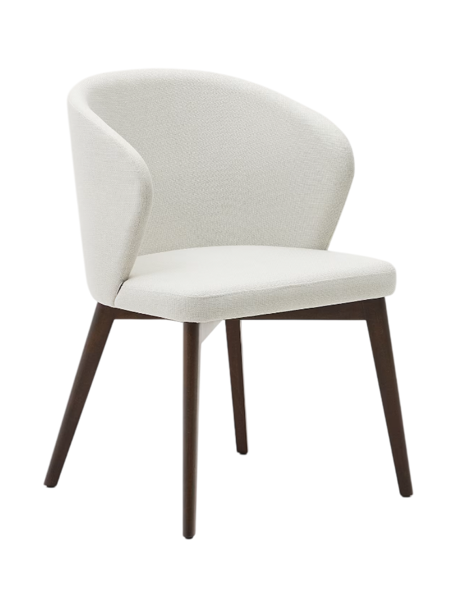 
Design Esszimmerstuhl „Darica“ mit Armlehnen - Nussbaum / Light Beige