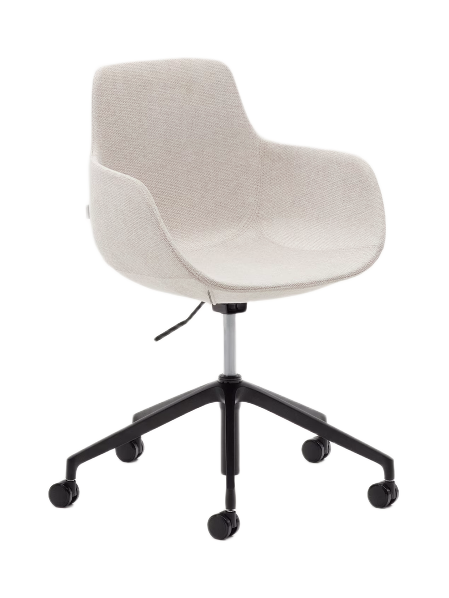 
Chaise de bureau design « Tissiano » avec accoudoirs - Beige clair