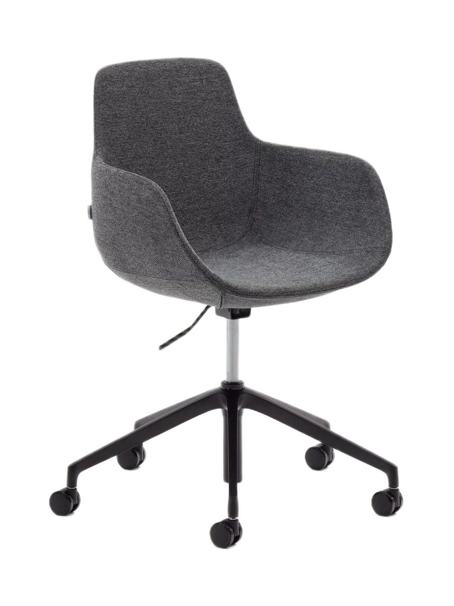 
Chaise de bureau design « Tissiano » avec accoudoirs - Gris foncé