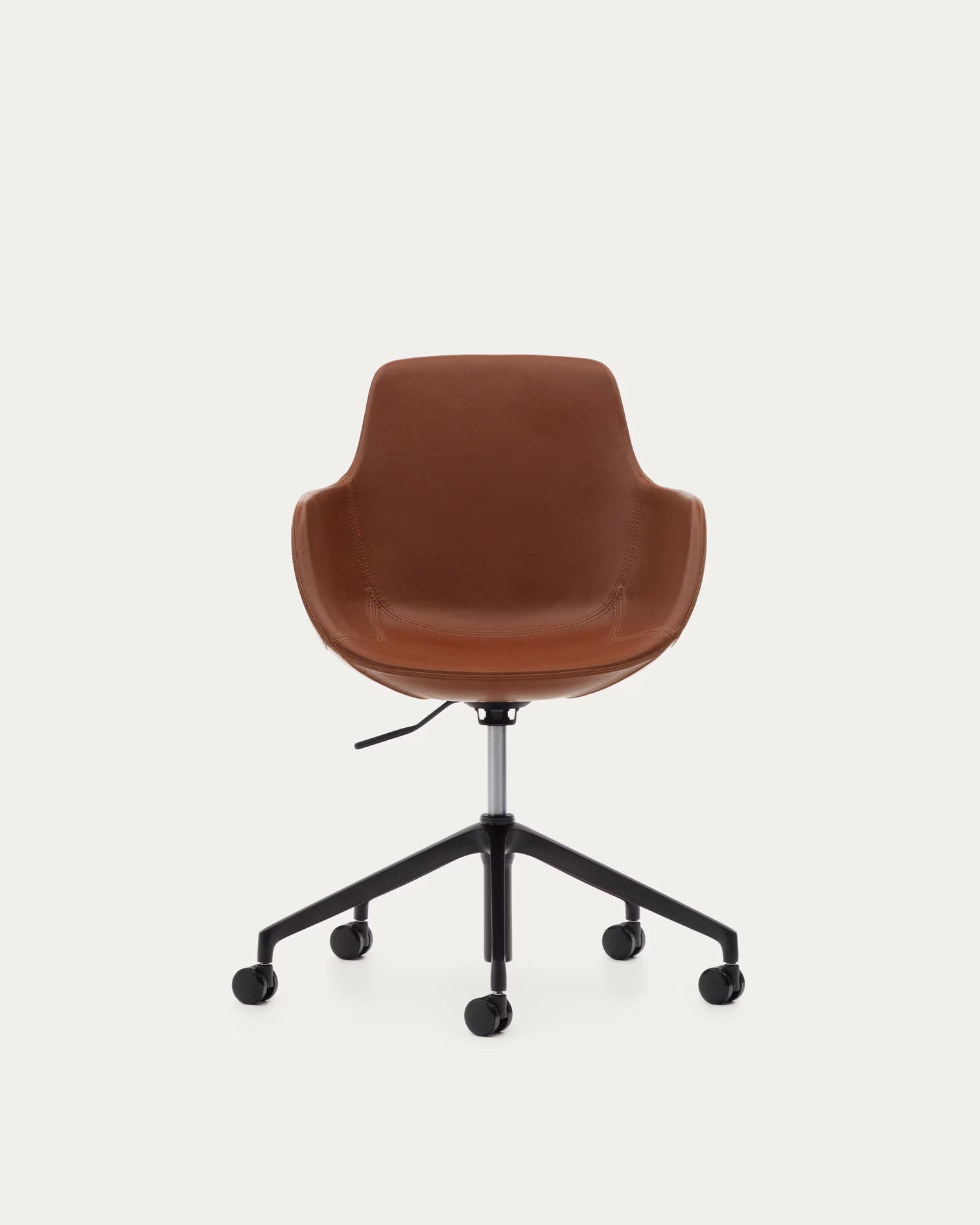 
Chaise de bureau design « Tissiano » avec accoudoirs - Similicuir marron