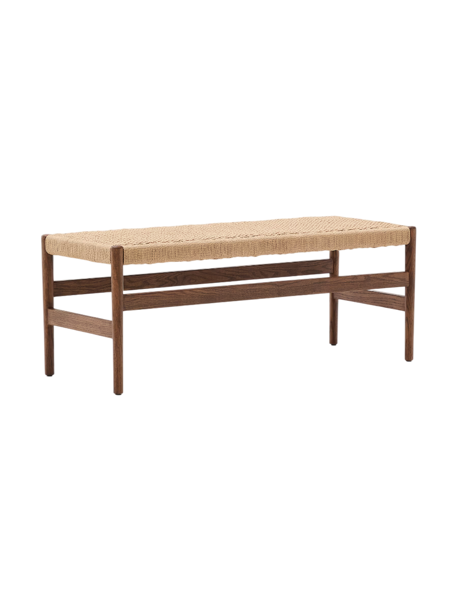 
Banc de salle à manger « Zaido » en bois massif de qualité supérieure - Finition noyer / Naturel