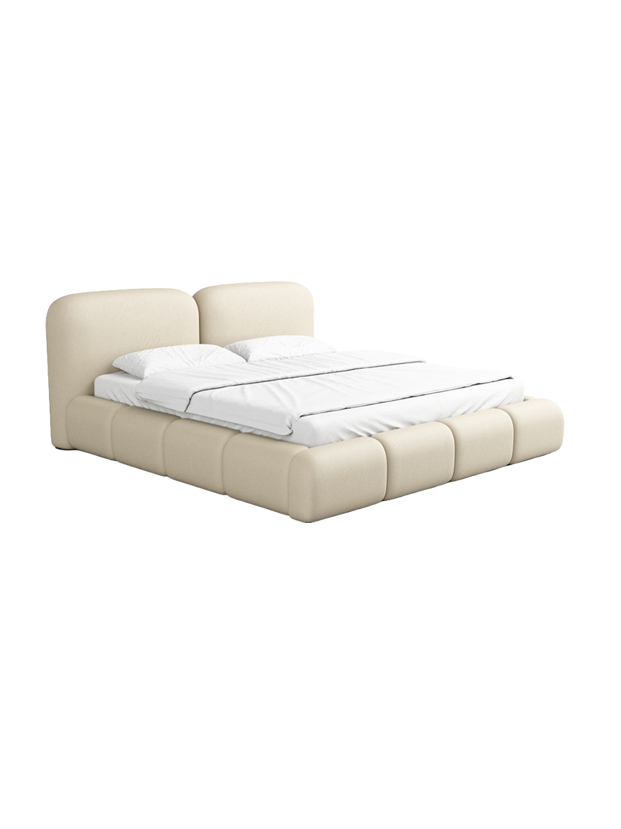 
Design Polsterbett „Mirage“ mit Ablagefach, Kunstleder Beige - 140 x 200 cm