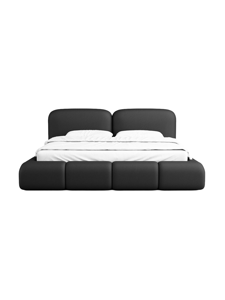 
Design Polsterbett „Mirage“ mit Ablagefach, Kunstleder Schwarz - 140 x 200 cm