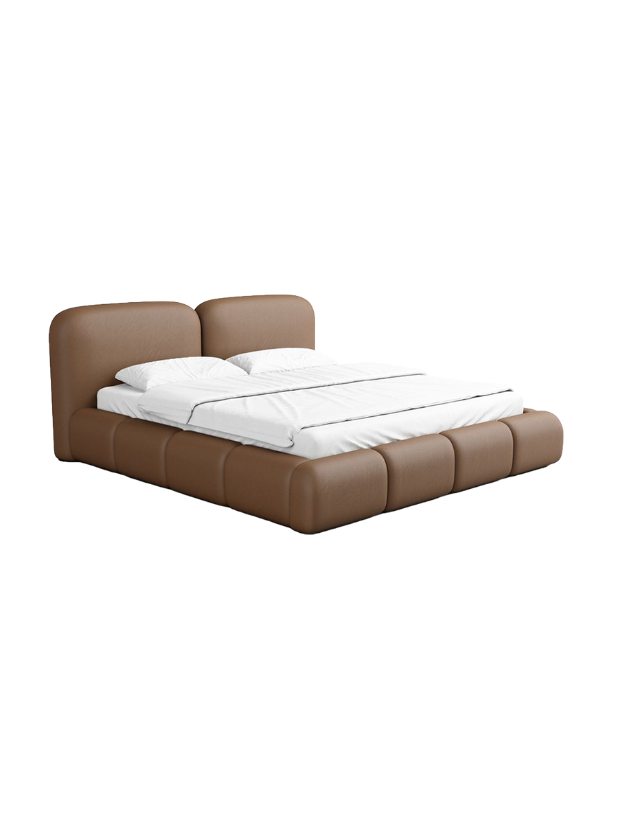 
Design Polsterbett „Mirage“ mit Ablagefach, Kunstleder Choco Brown - 140 x 200 cm