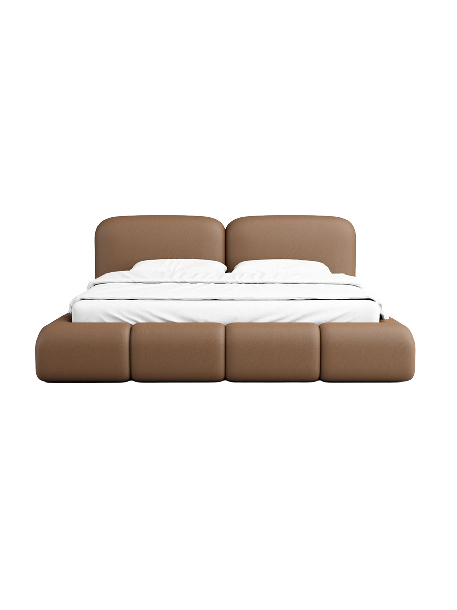 
Design Polsterbett „Mirage“ mit Ablagefach, Kunstleder Choco Brown - 140 x 200 cm