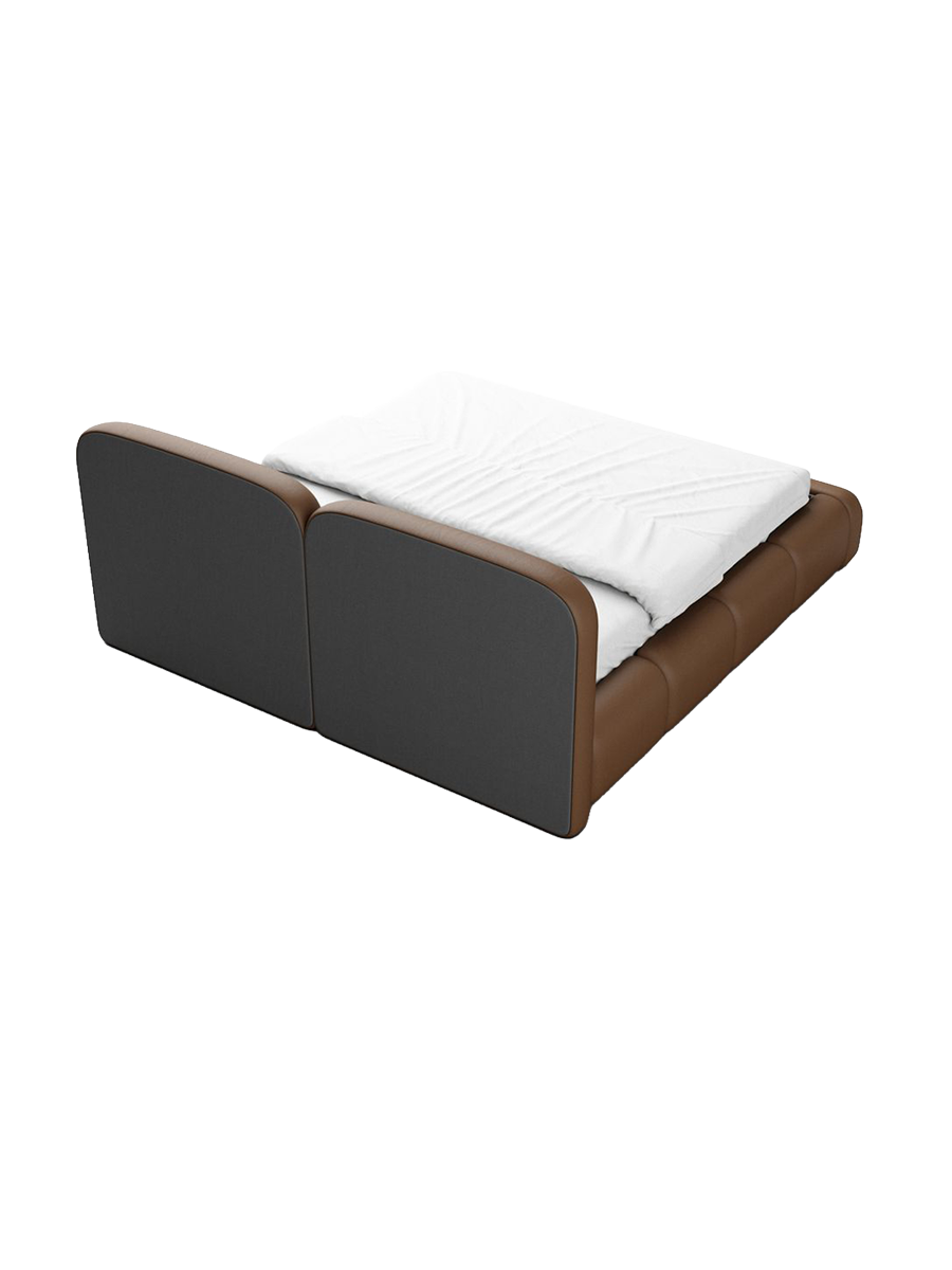 
Design Polsterbett „Mirage“ mit Ablagefach, Kunstleder Choco Brown - 140 x 200 cm