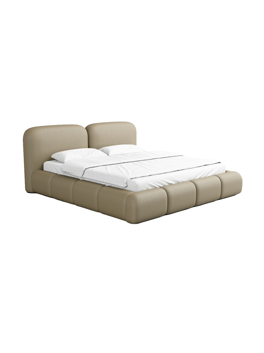 
Design Polsterbett „Mirage“ mit Ablagefach, Kunstleder Beige dunkel - 140 x 200 cm