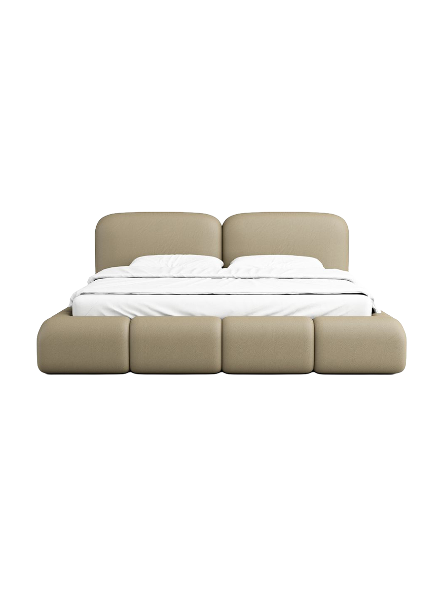 
Design Polsterbett „Mirage“ mit Ablagefach, Kunstleder Beige dunkel - 140 x 200 cm