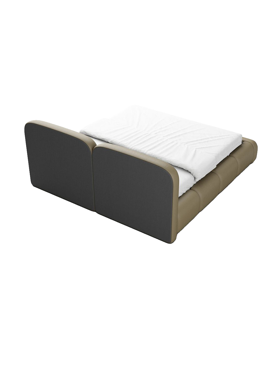
Design Polsterbett „Mirage“ mit Ablagefach, Kunstleder Beige dunkel - 140 x 200 cm