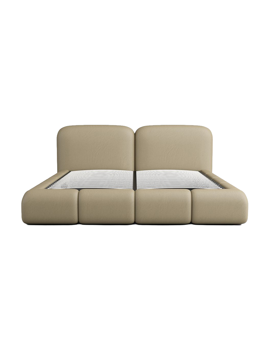 
Design Polsterbett „Mirage“ mit Ablagefach, Kunstleder Beige dunkel - 140 x 200 cm