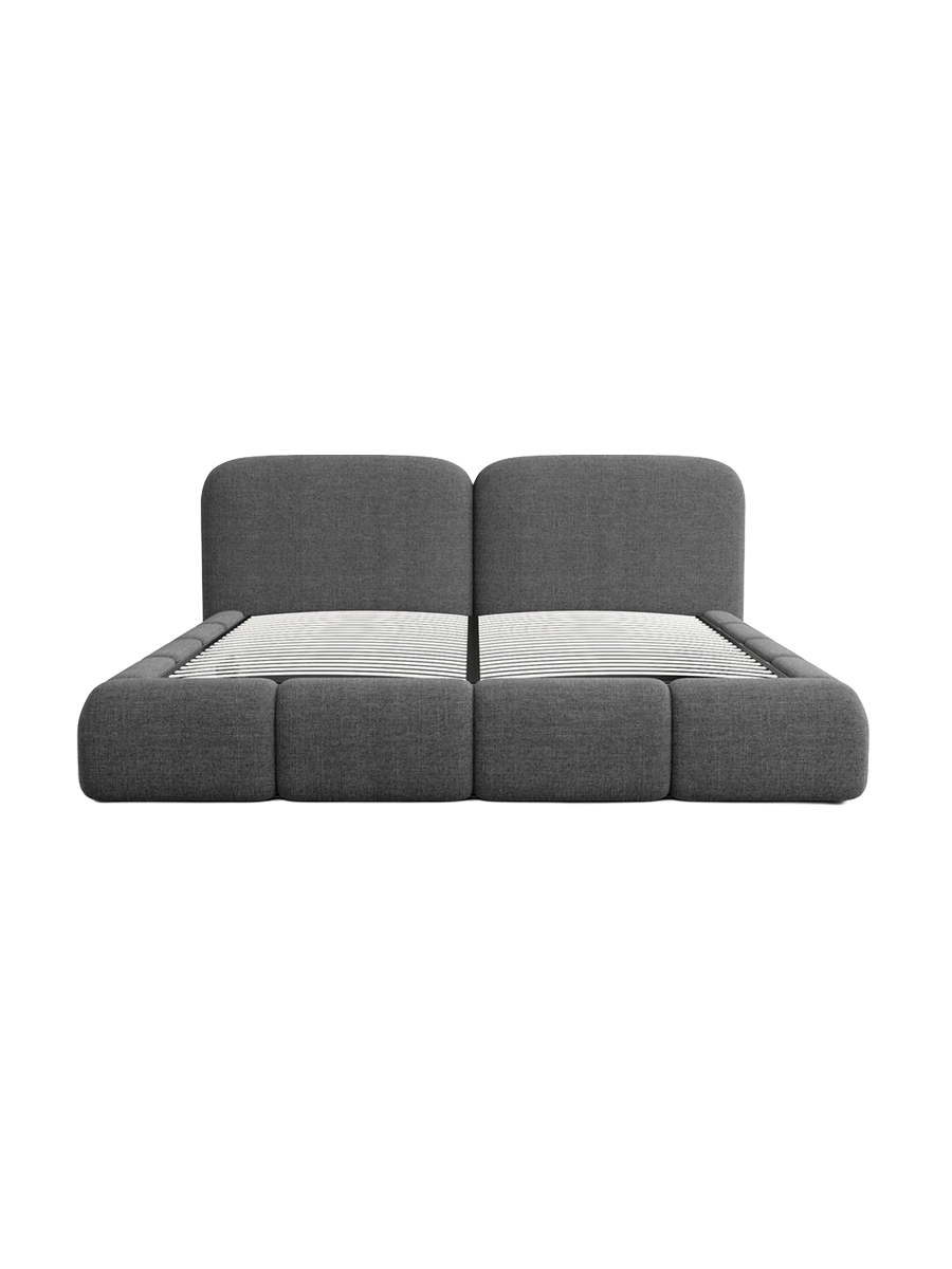 
Design Polsterbett „Mirage“ mit Ablagefach, Webstoff Anthrazit - 140 x 200 cm