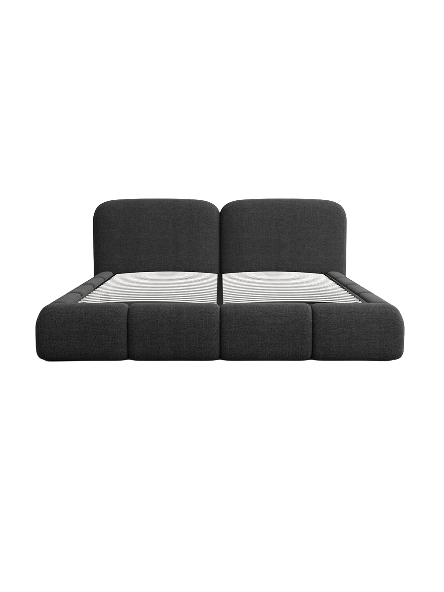 
Design Polsterbett „Mirage“ mit Ablagefach, Webstoff Schwarz - 140 x 200 cm