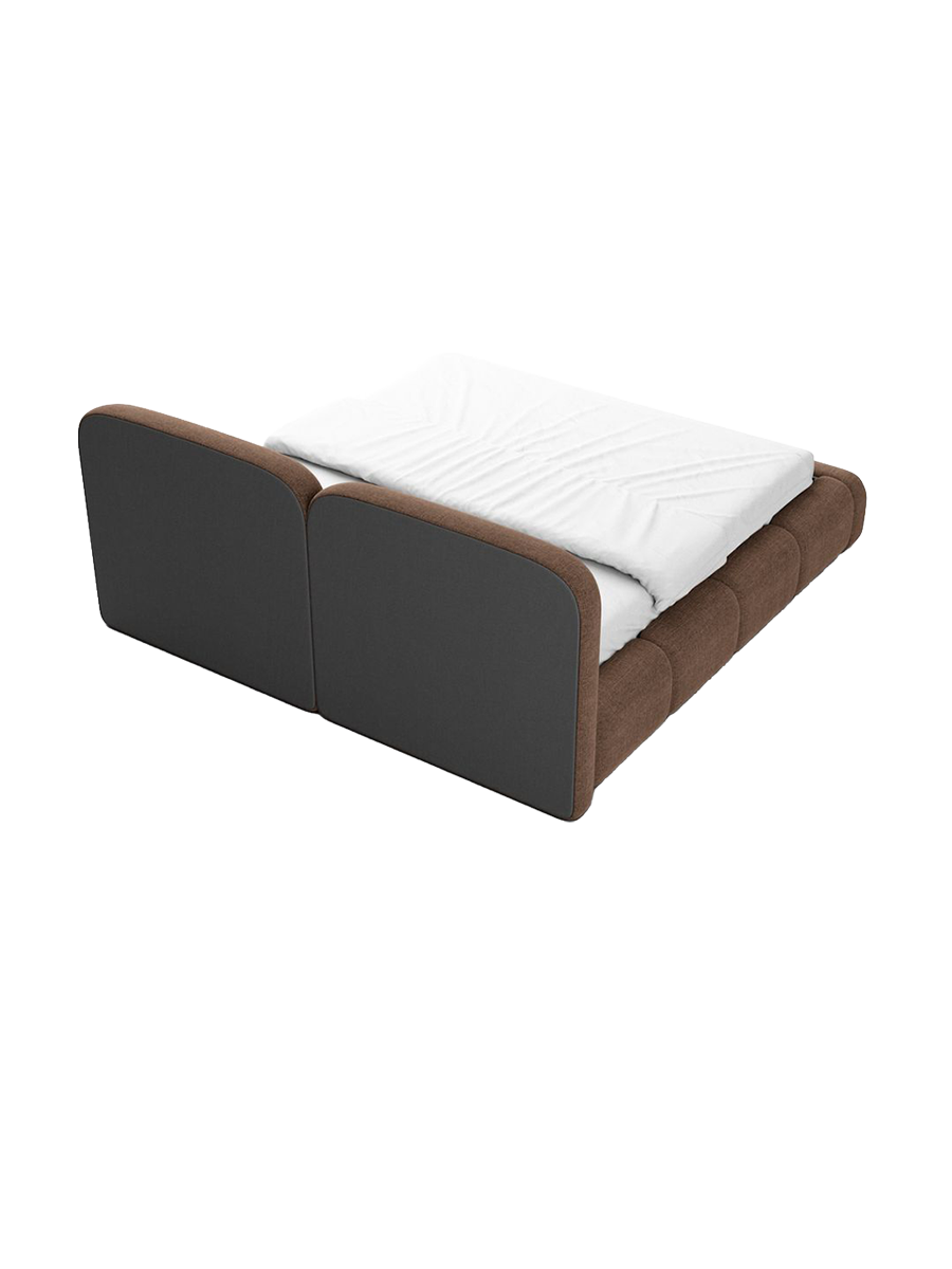 
Design Polsterbett „Mirage“ mit Ablagefach, Webstoff Braun - 140 x 200 cm