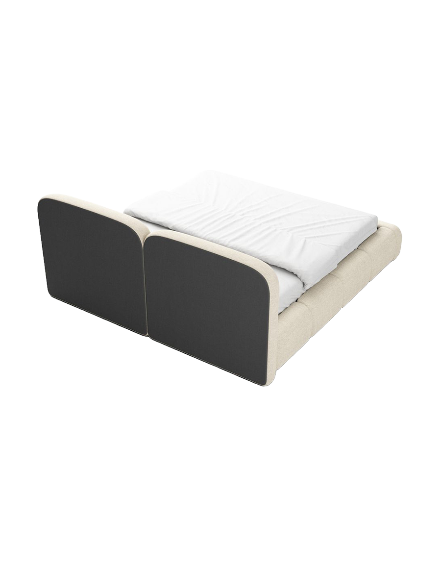 
Design Polsterbett „Mirage“ mit Ablagefach, Webstoff Cream - 140 x 200 cm
