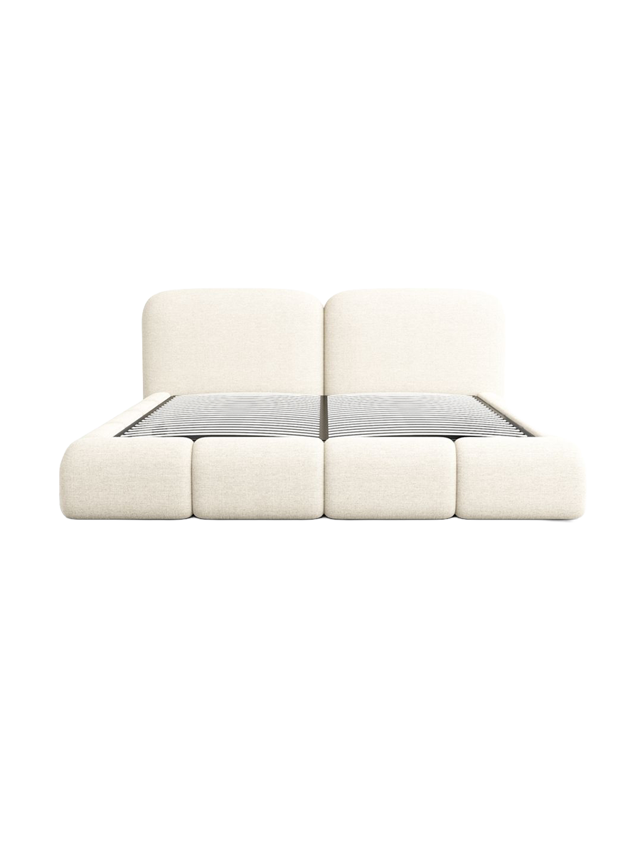 
Design Polsterbett „Mirage“ mit Ablagefach, Webstoff Cream - 140 x 200 cm