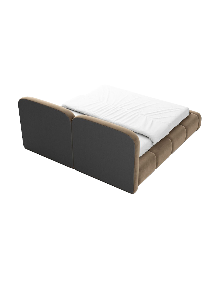 
Design Polsterbett „Mirage“ mit Ablagefach, Samt Braun - 140 x 200 cm