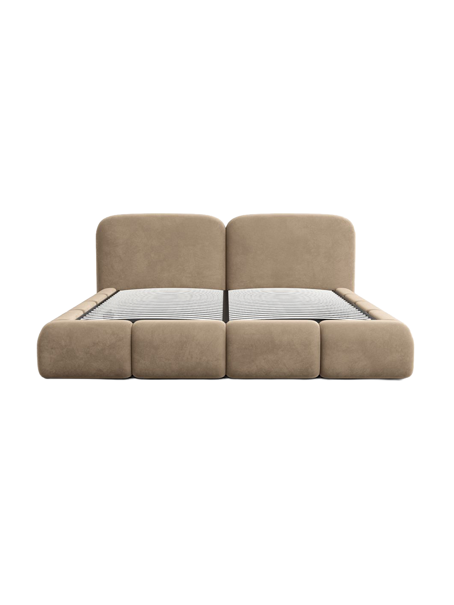 
Design Polsterbett „Mirage“ mit Ablagefach, Samt Braun - 140 x 200 cm
