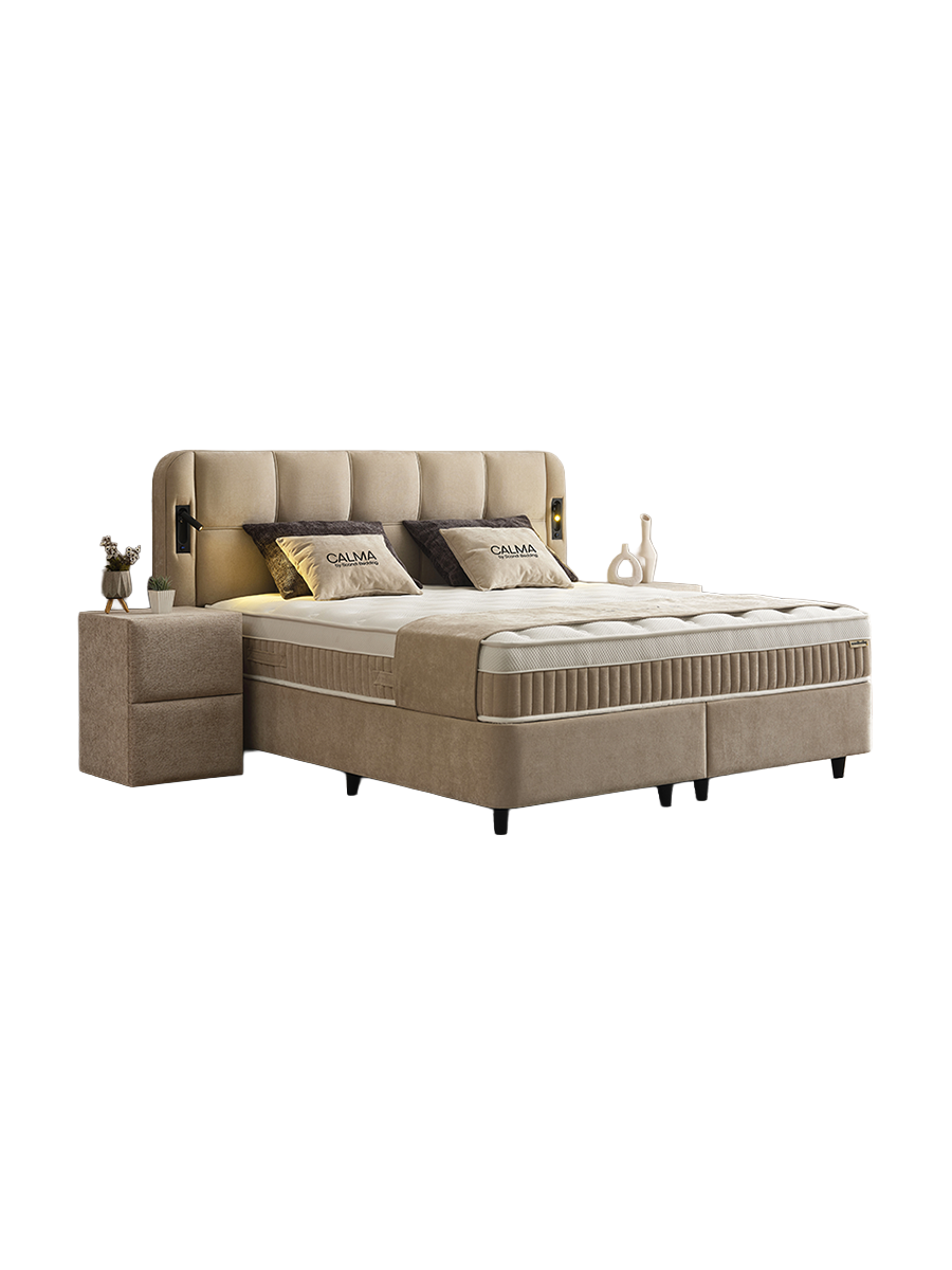 
Premium Box Spring Bed "Calma" incl. Mattress & Topper - Without accessories / Mattress size: 140 x 200 cm
