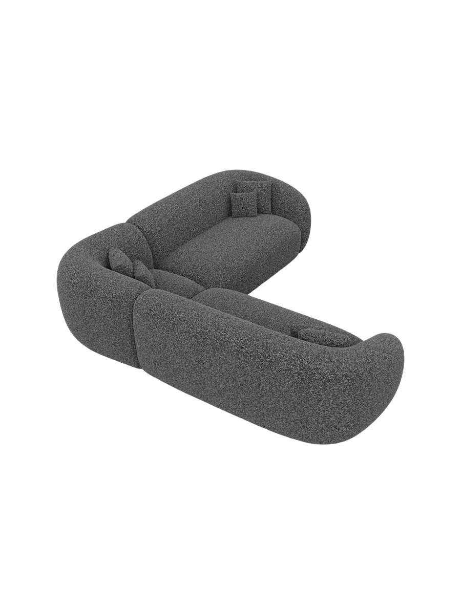 
5-Sitzer Design Ecksofas „Serano“ mit Bouclé-Bezug - Bouclé Graphit