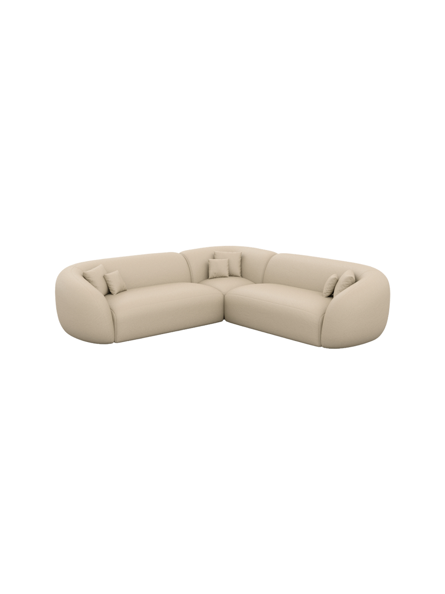 
5-Sitzer Design Echtleder Ecksofa „Serano“ - Echtleder Beige