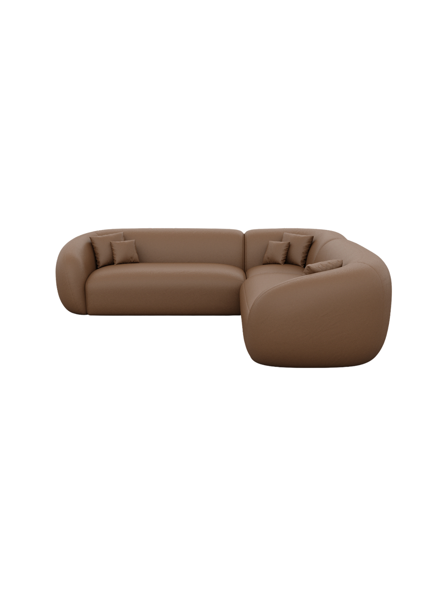 
5-Sitzer Design Echtleder Ecksofa „Serano“ - Echtleder Beige