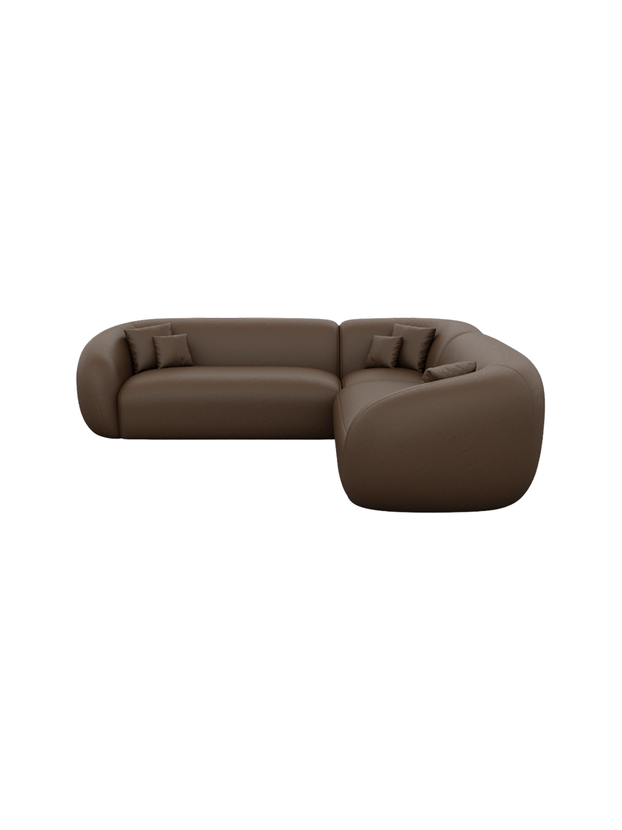 
5-Sitzer Design Echtleder Ecksofa „Serano“ - Echtleder Beige