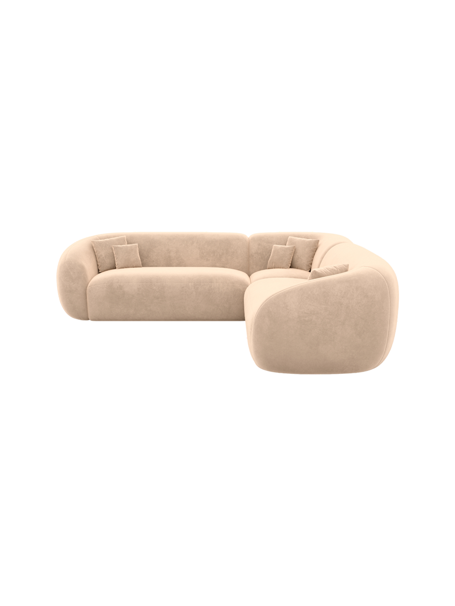 
5-Sitzer Design Ecksofa „Serano“ mit Samtbezug - Samtbezug Königsblau