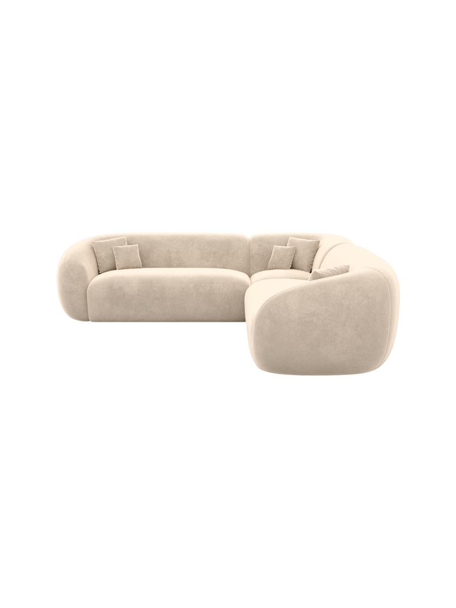 
5-Sitzer Design Ecksofa „Serano“ mit Samtbezug - Samtbezug Königsblau
