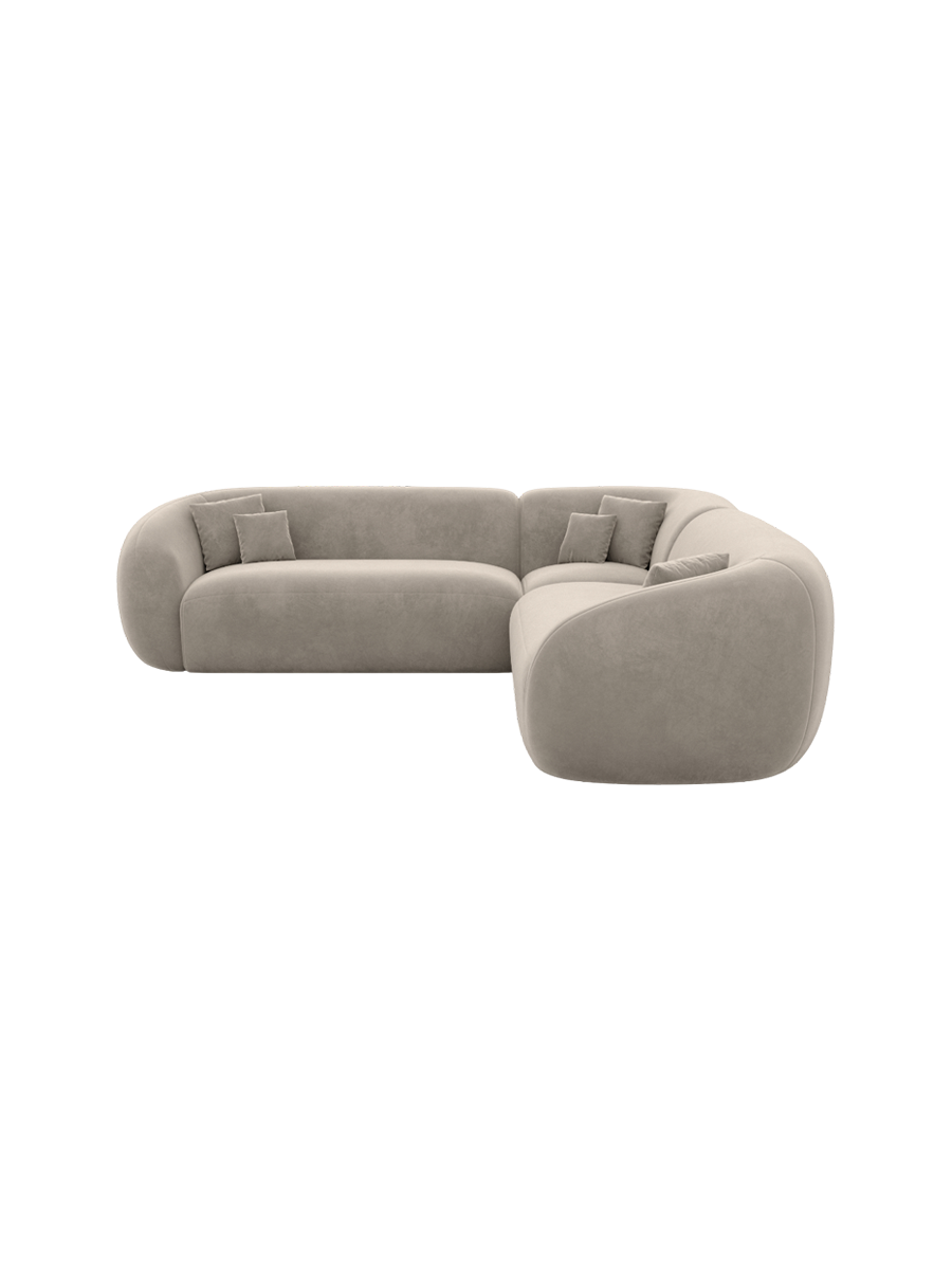 
5-Sitzer Design Ecksofa „Serano“ mit Samtbezug - Samtbezug Königsblau