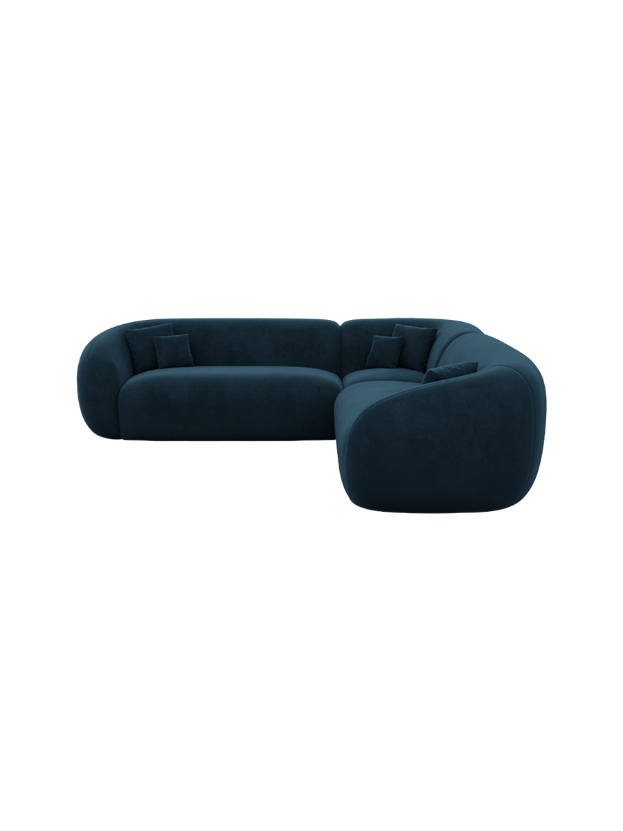 
5-Sitzer Design Ecksofa „Serano“ mit Samtbezug - Samtbezug Königsblau