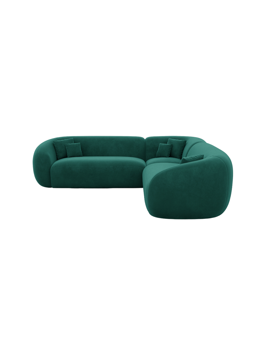 
5-Sitzer Design Ecksofa „Serano“ mit Samtbezug - Samtbezug Königsblau