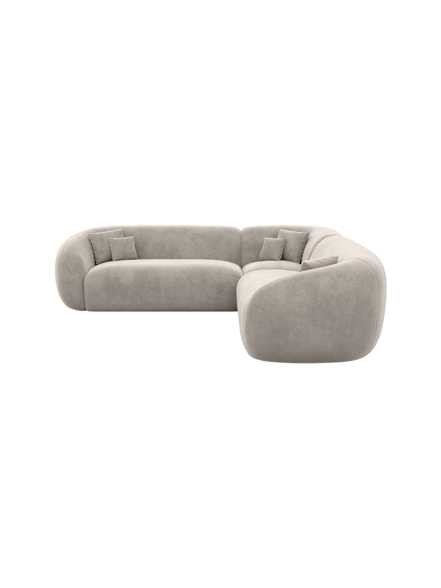 
5-Sitzer Design Ecksofa „Serano“ mit Samtbezug - Samtbezug Königsblau