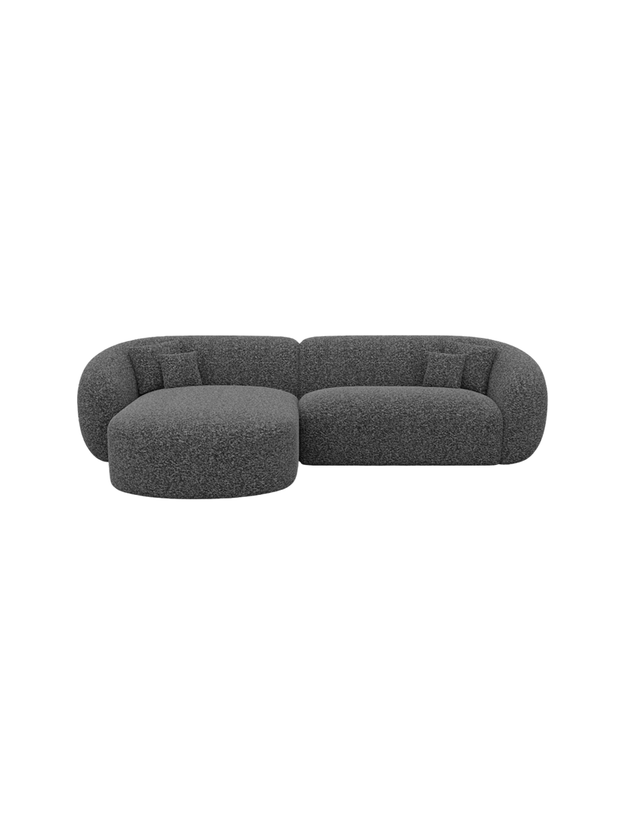 
4-Sitzer Design Ecksofas „Serano“ mit Bouclé-Bezug - Bouclé Graphit / Eckteil links
