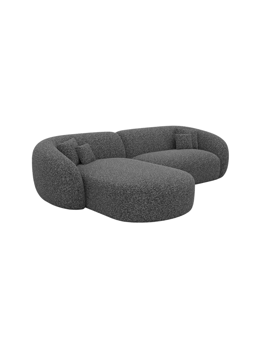 
4-Sitzer Design Ecksofas „Serano“ mit Bouclé-Bezug - Bouclé Graphit / Eckteil links