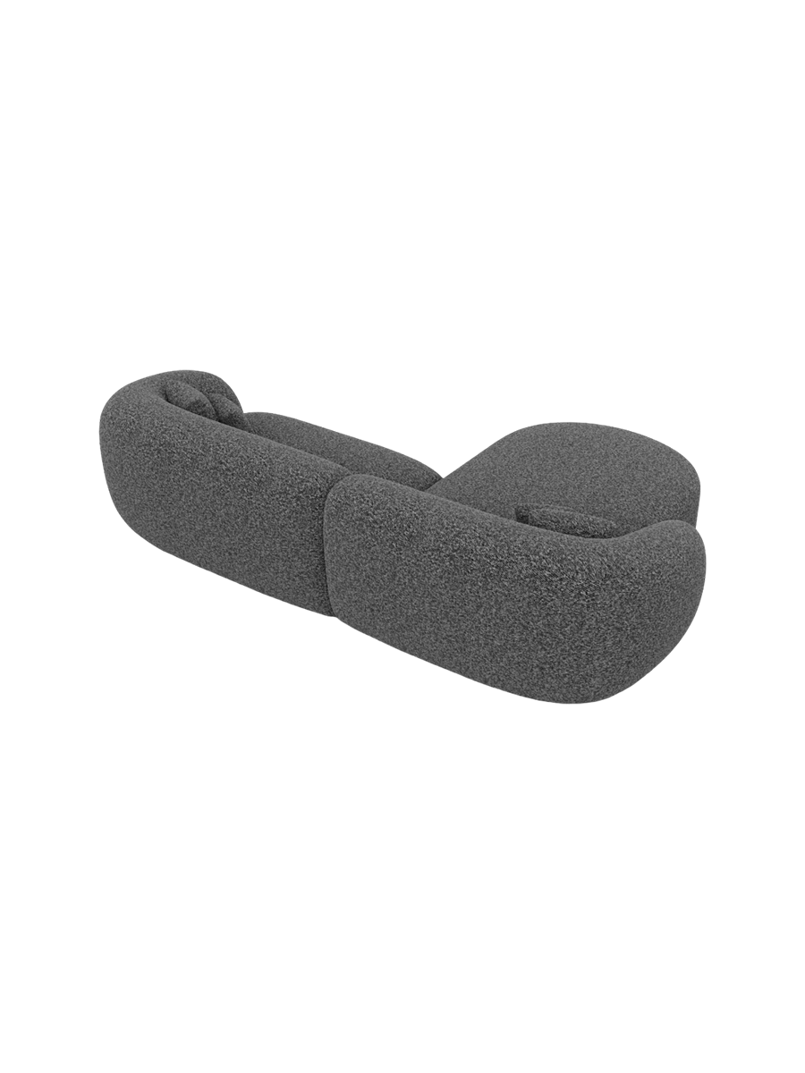 
4-Sitzer Design Ecksofas „Serano“ mit Bouclé-Bezug - Bouclé Graphit / Eckteil links