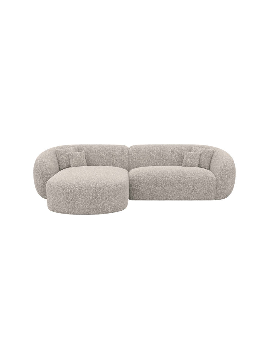 
4-Sitzer Design Ecksofas „Serano“ mit Bouclé-Bezug - Bouclé Graphit / Eckteil links