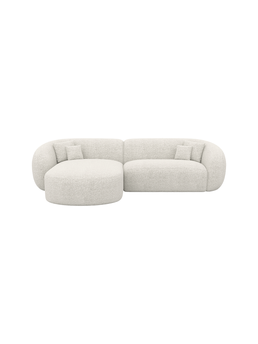 
4-Sitzer Design Ecksofas „Serano“ mit Bouclé-Bezug - Bouclé Graphit / Eckteil links