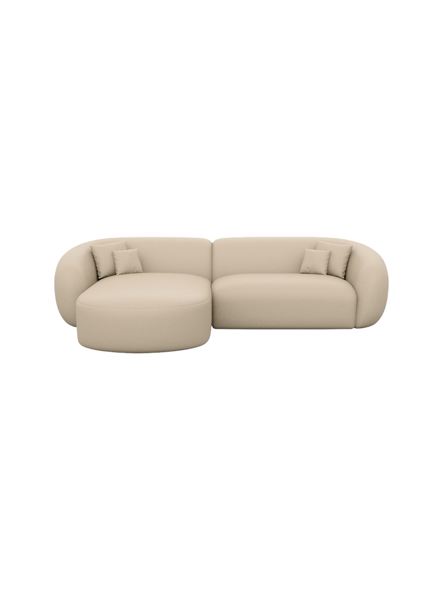 
4-Sitzer Design Echtleder Ecksofa „Serano“ - Echtleder Beige / Eckteil links