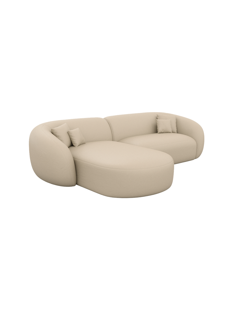 
4-Sitzer Design Echtleder Ecksofa „Serano“ - Echtleder Beige / Eckteil links