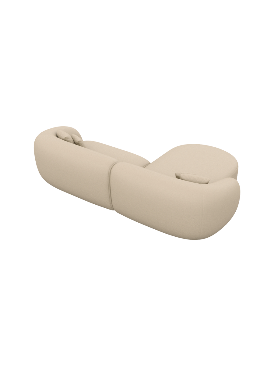 
4-Sitzer Design Echtleder Ecksofa „Serano“ - Echtleder Beige / Eckteil links