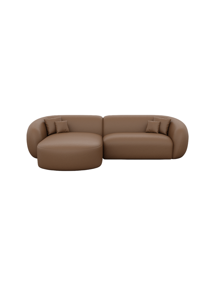 
4-Sitzer Design Echtleder Ecksofa „Serano“ - Echtleder Beige / Eckteil links